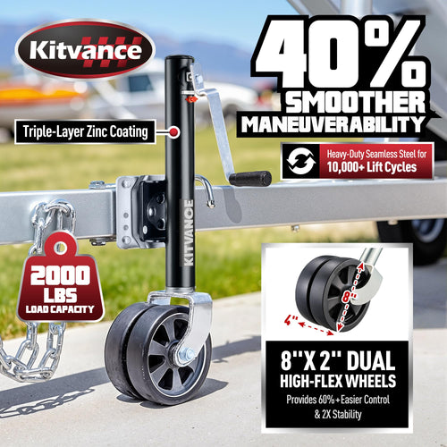 2000 lbs Boat Trailer Jack with 8" Dual Wheels M9141