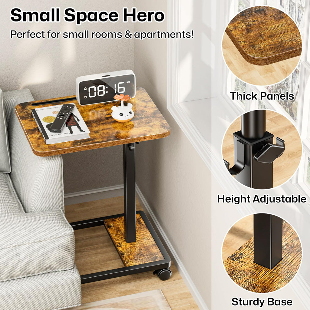 Adjustable TV Tray Table with Wheels Q50914