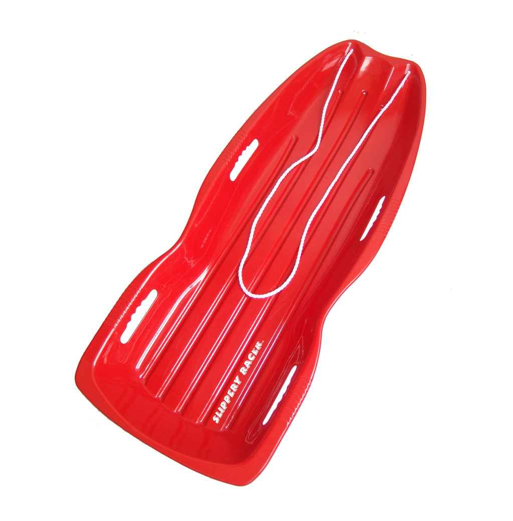 Plastic Toboggan Snow Sled with Pull Rope and Handles H570869