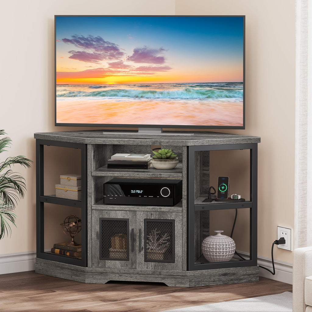 Grey Oak Corner TV Stand P9172