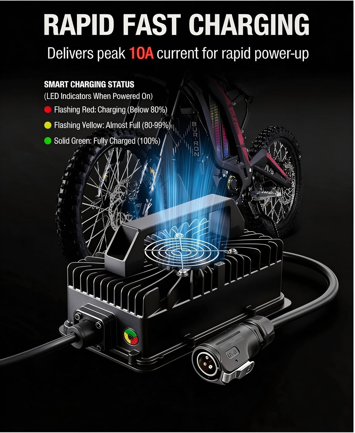 67.2V 10A Waterproof IP65 Lithium Battery Charger N3864