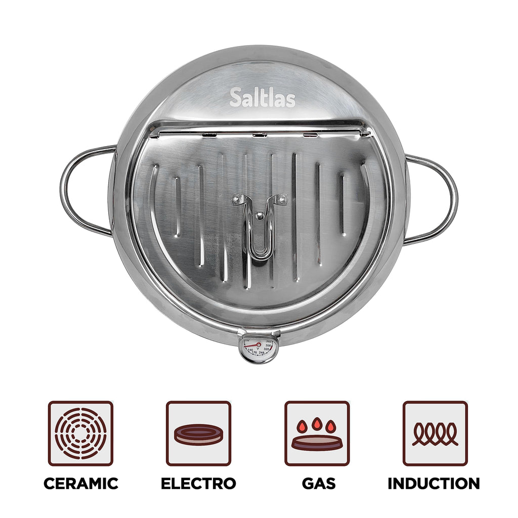 Deep Fryer Pot with Lid, 304 Stainless Steel M2580