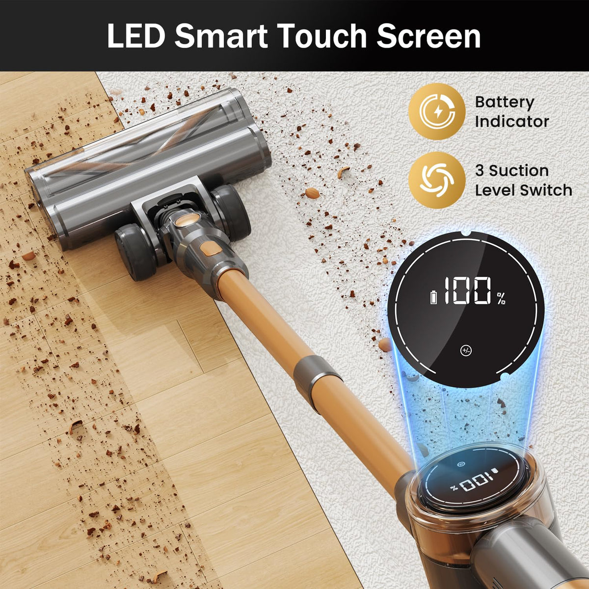 Cordless Stick Vacuum Cleaner 10-in-1 Lightweight 45mins Runtime J2620
