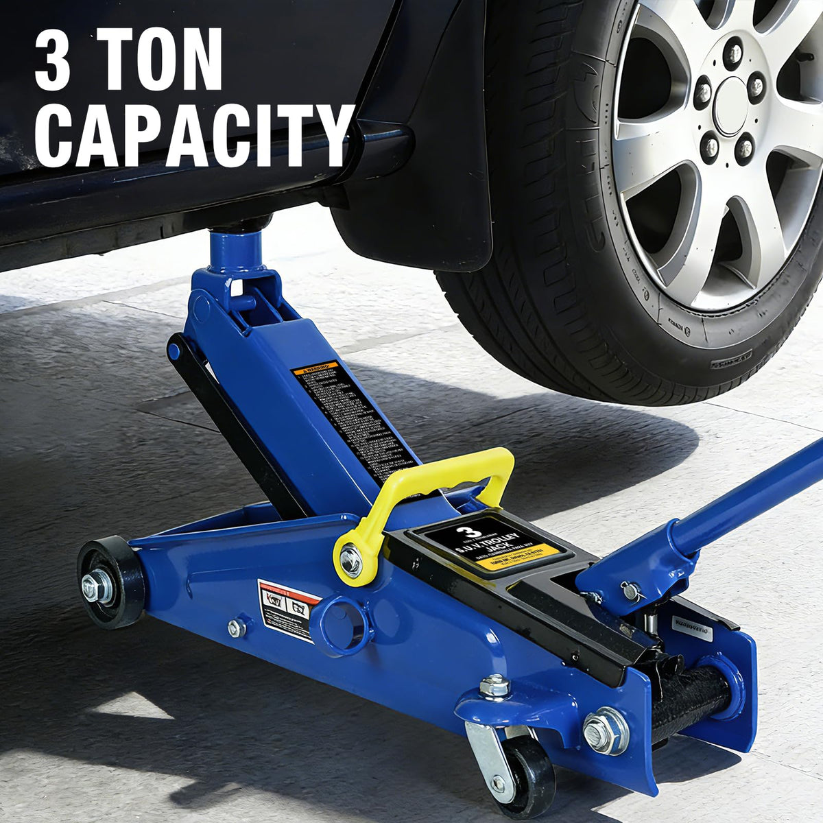 3 Ton Hydraulic Floor Jack, 6000 LBS Capacity, Blue N75375