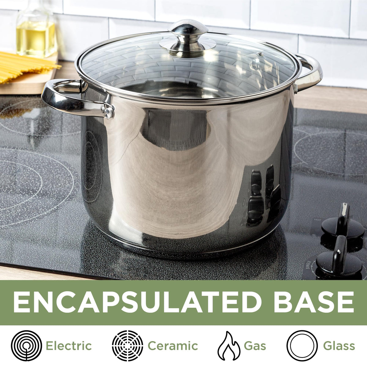 Stainless Steel 8-Quart Stock Pot with Glass Lid A831