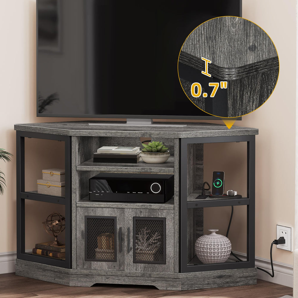 Grey Oak Corner TV Stand P9172