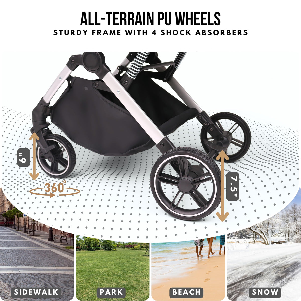 Foldable Dog Stroller 35 lbs Grey V166455