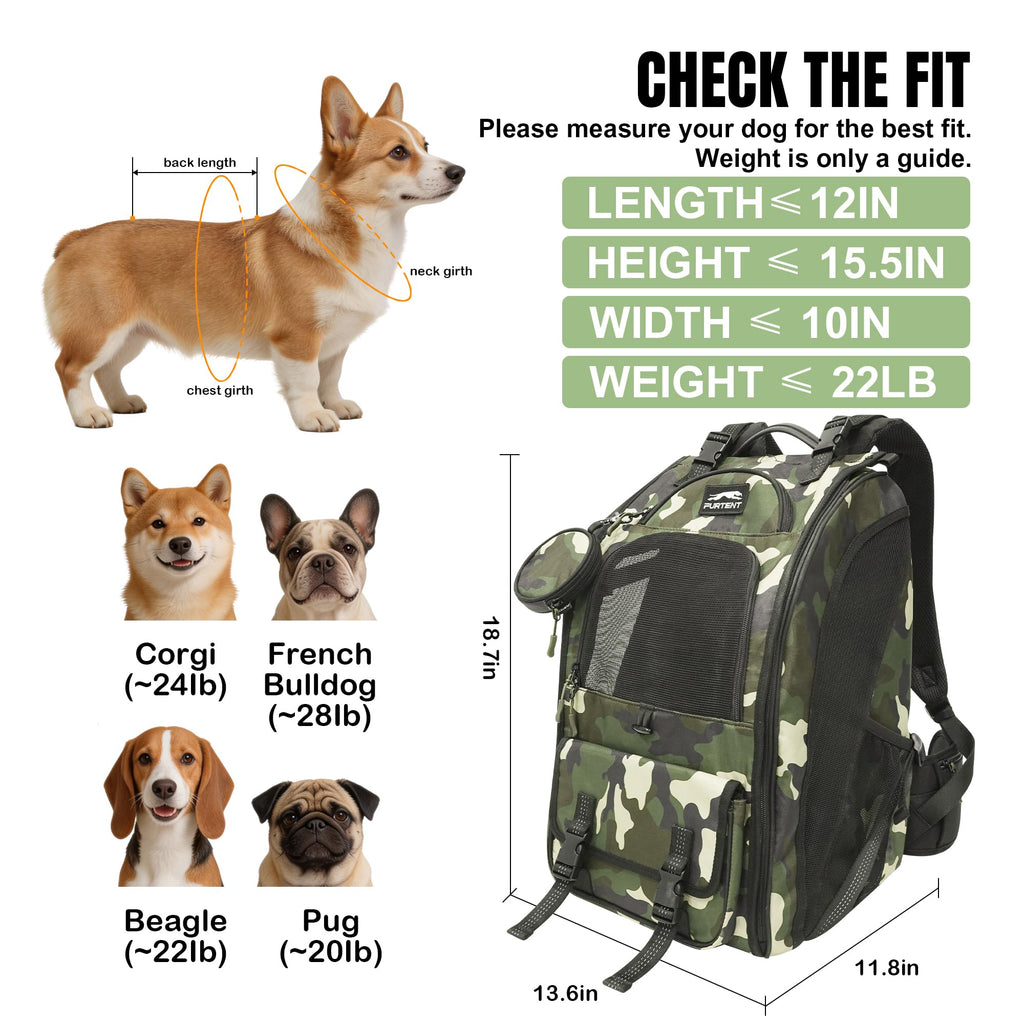 Dog Backpack Carrier Up to 20 lb V899