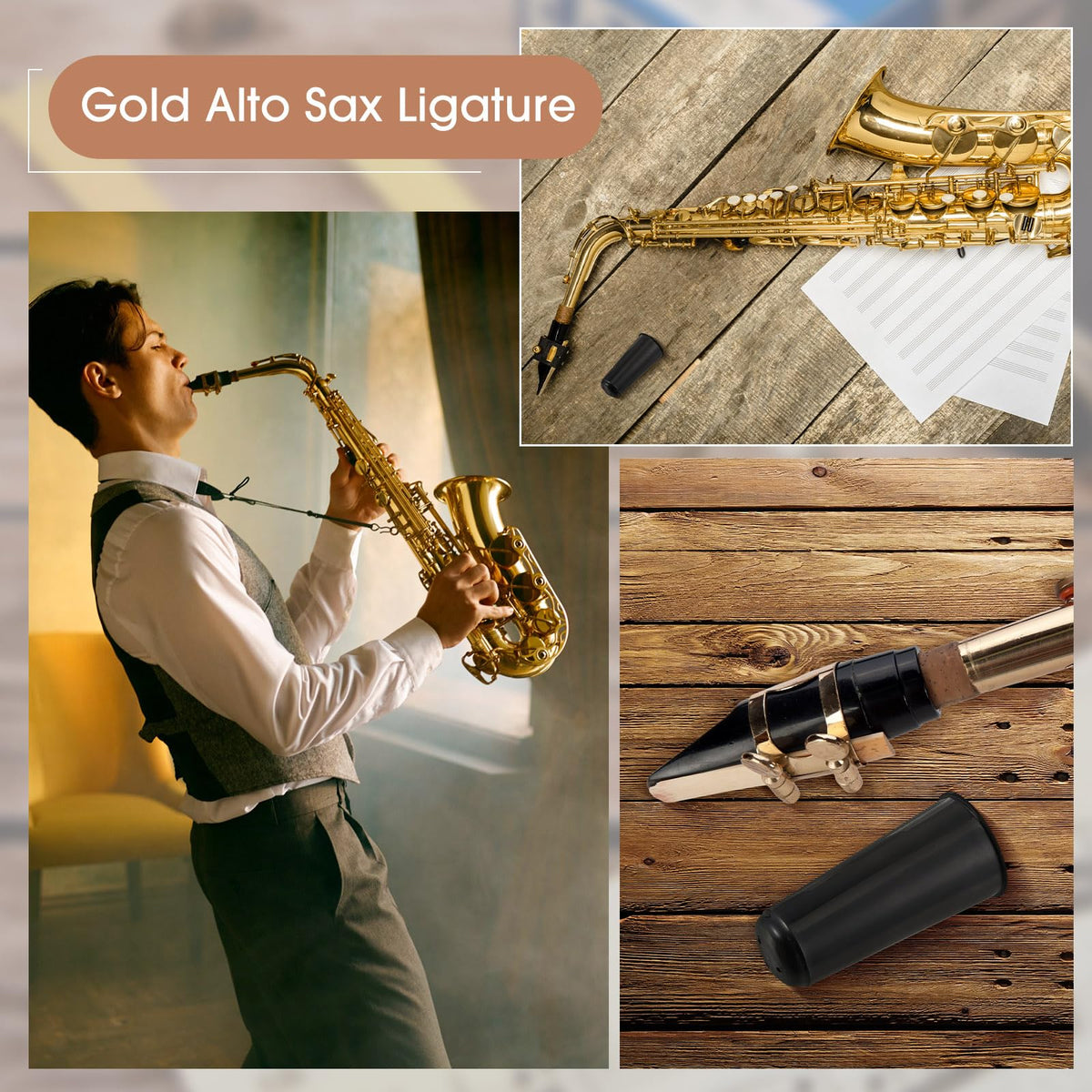 2 Set Alto Saxophone Mouthpiece Kit with 2.5 Reeds Z2161