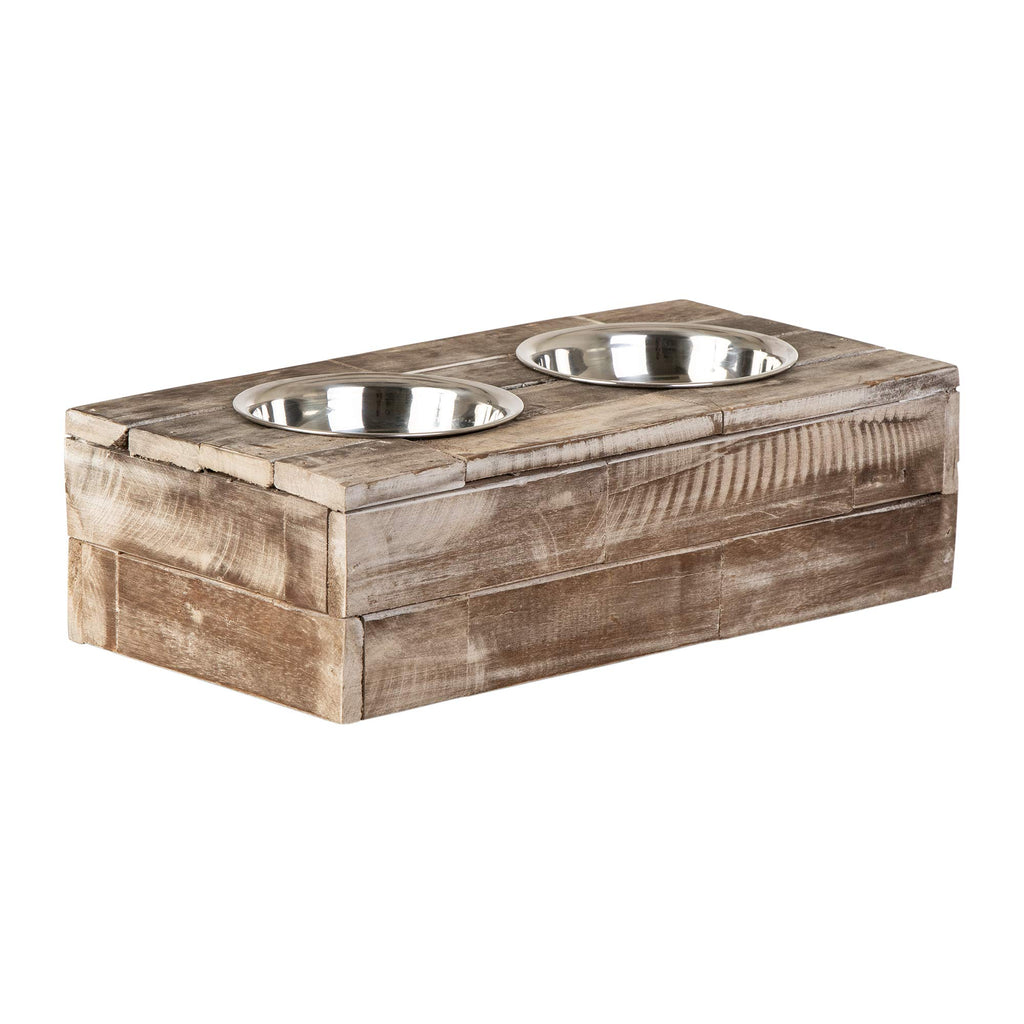 Elevated Dog & Cat Double Bowl Feeder Stainless Steel Bowls B21506
