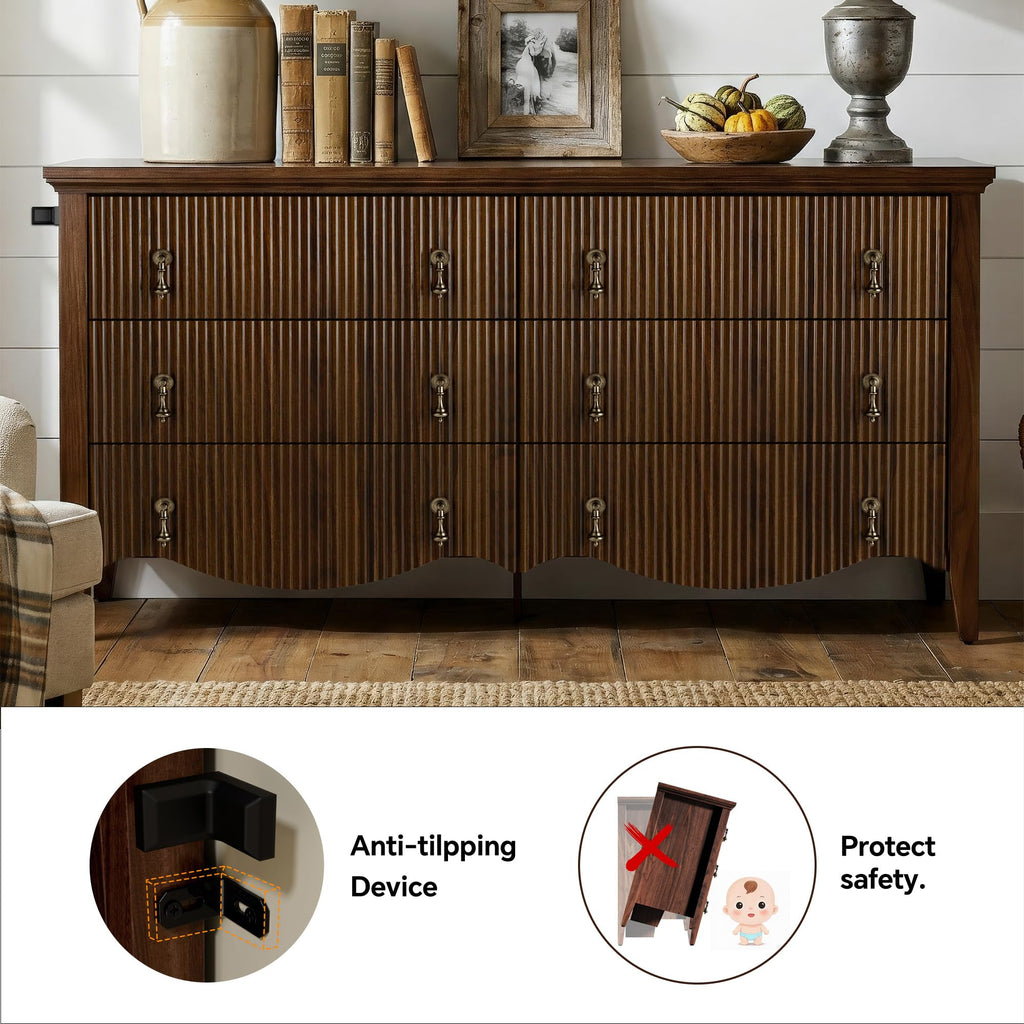 6-Drawer Fluted Dresser N765