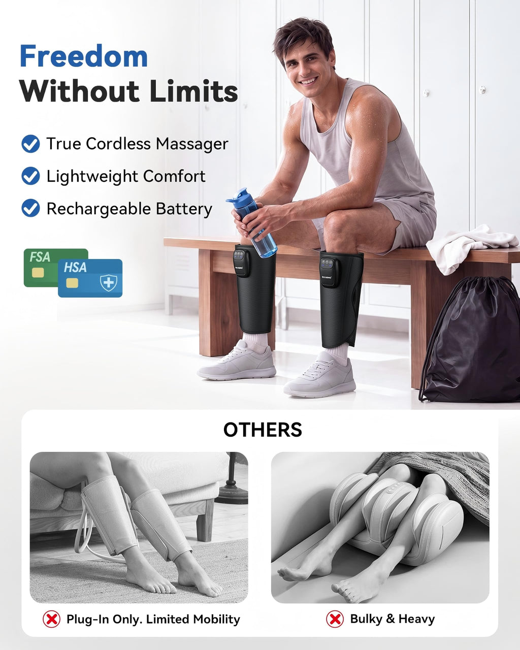 Cordless Rechargeable Leg Compression Massager Q460019