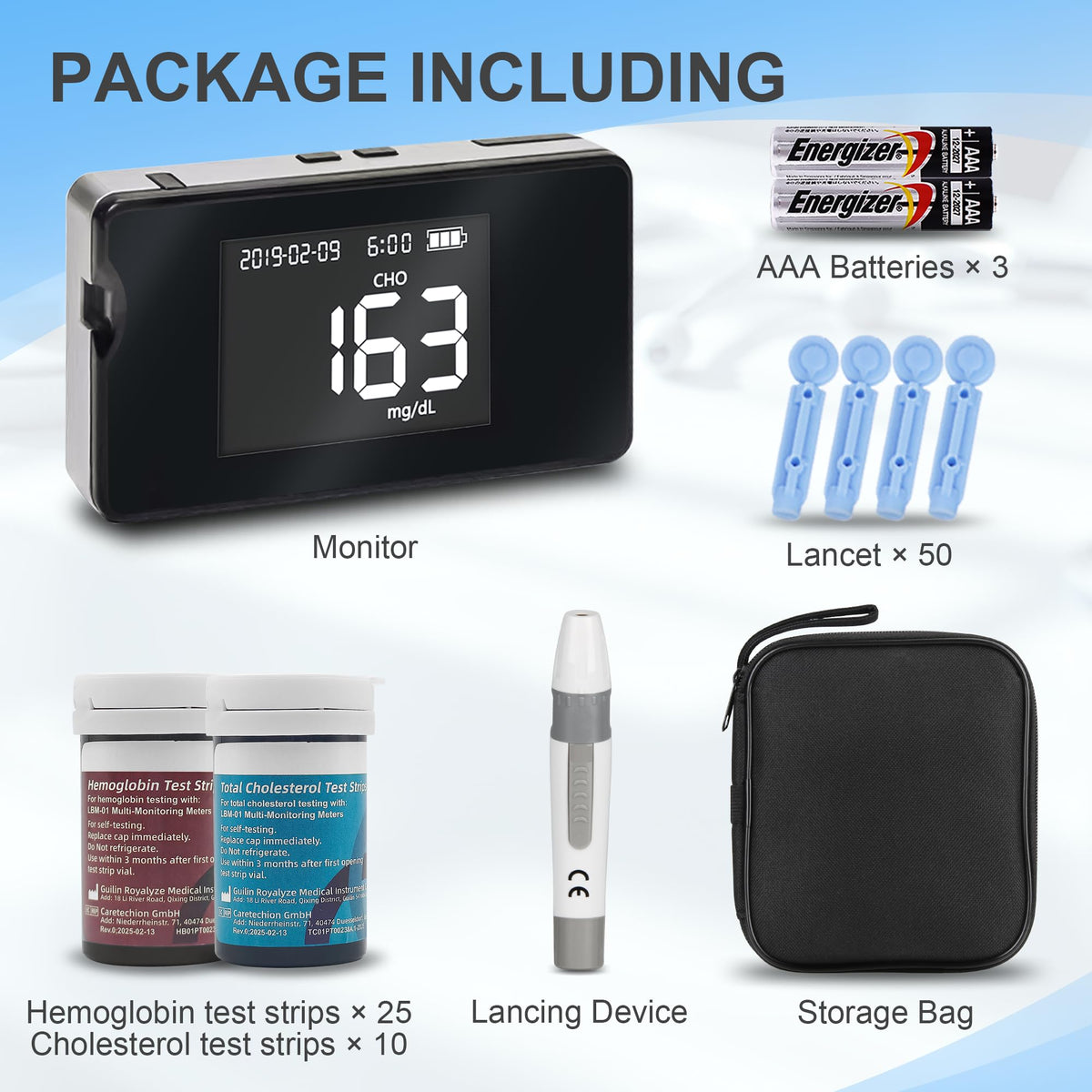 Hemoglobin Test Meter with 25 Test Strips Y13425