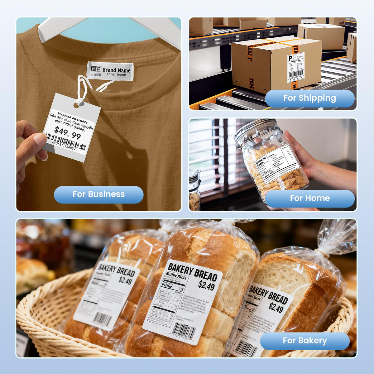 4x3 Thermal Labels 500PCS Water/Oilproof A338579