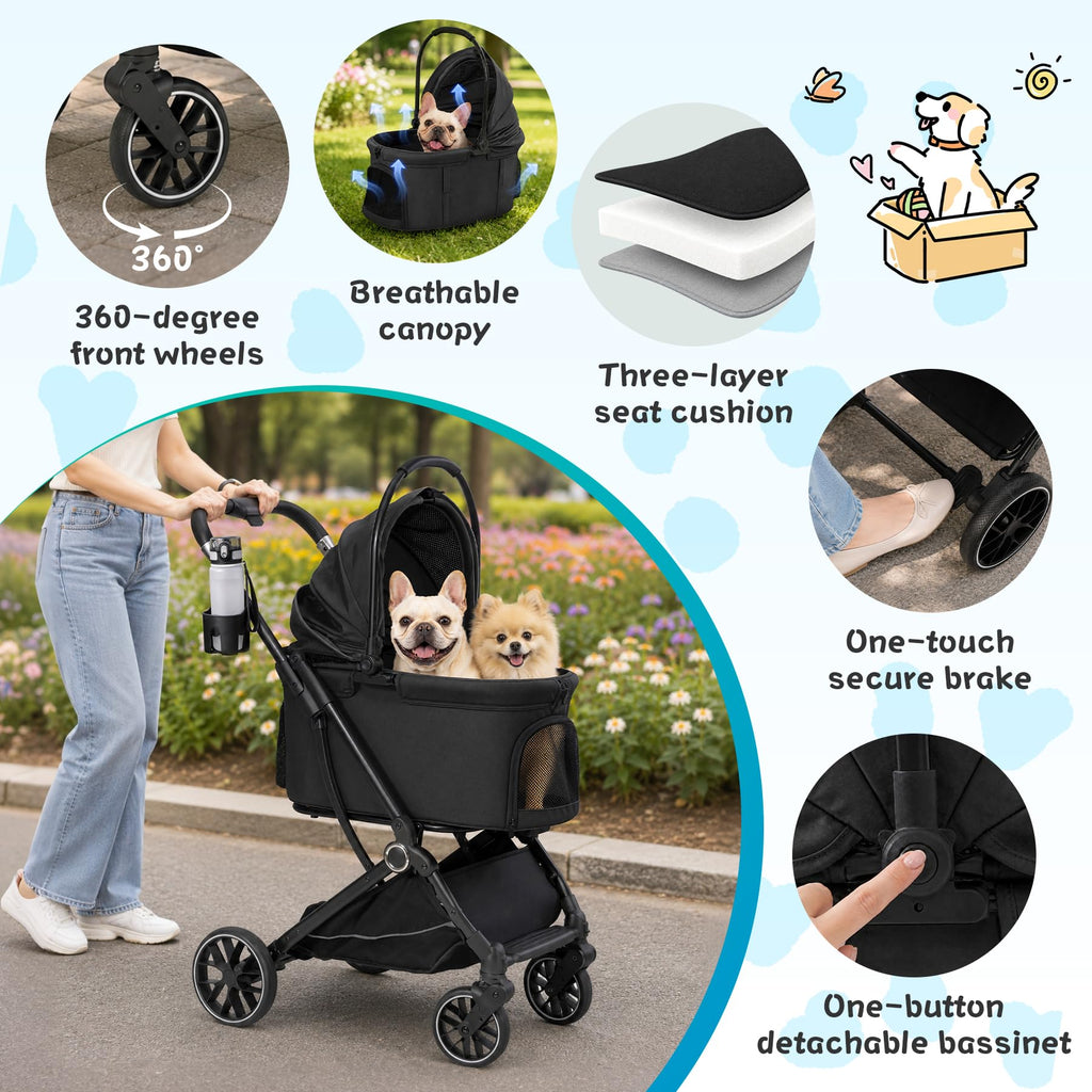 3-in-1 Pet Stroller Black M41311