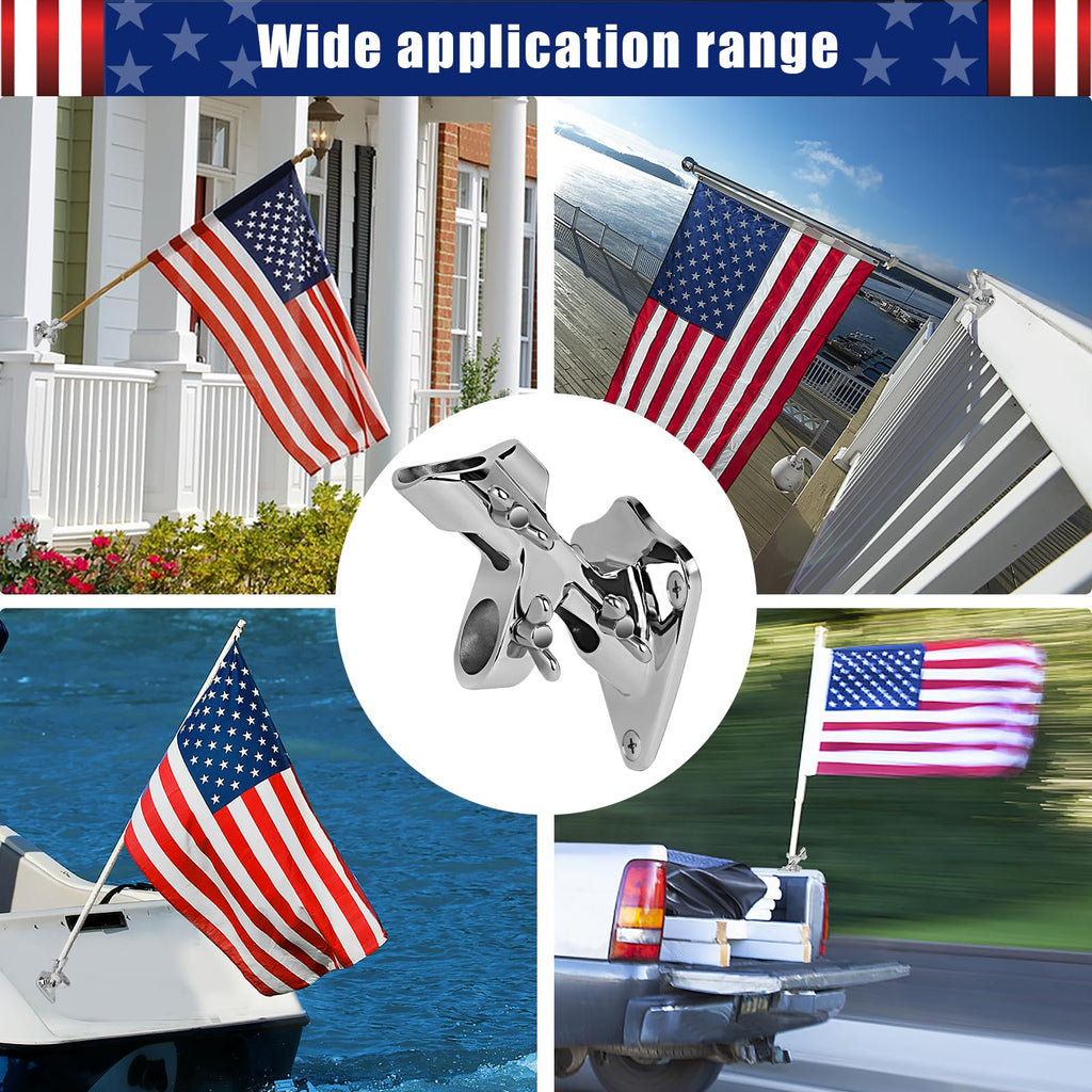 316 Stainless Steel Flag Pole Holder, 2 Position 1 in Y903