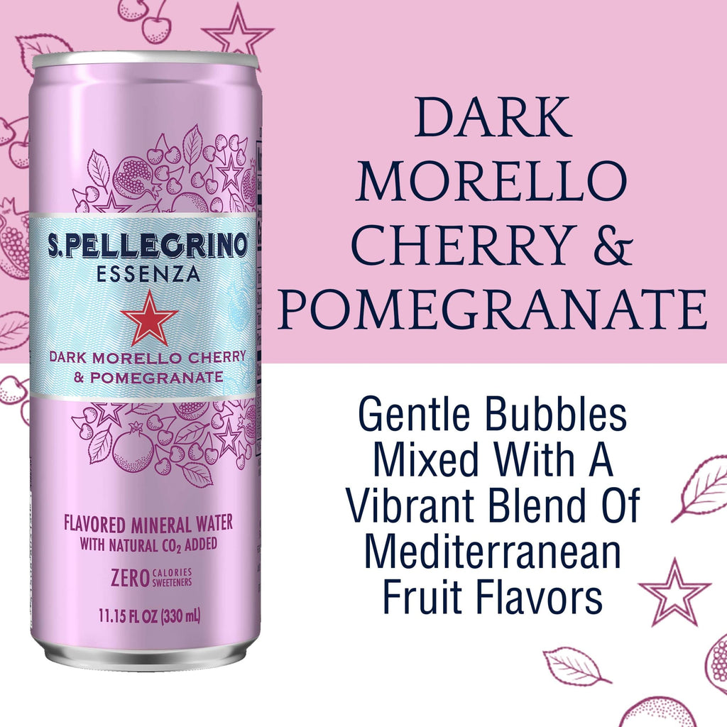 Dark Morello Cherry & Pomegranate Sparkling Water 11.2 Fl Oz (pack of 8) A362097