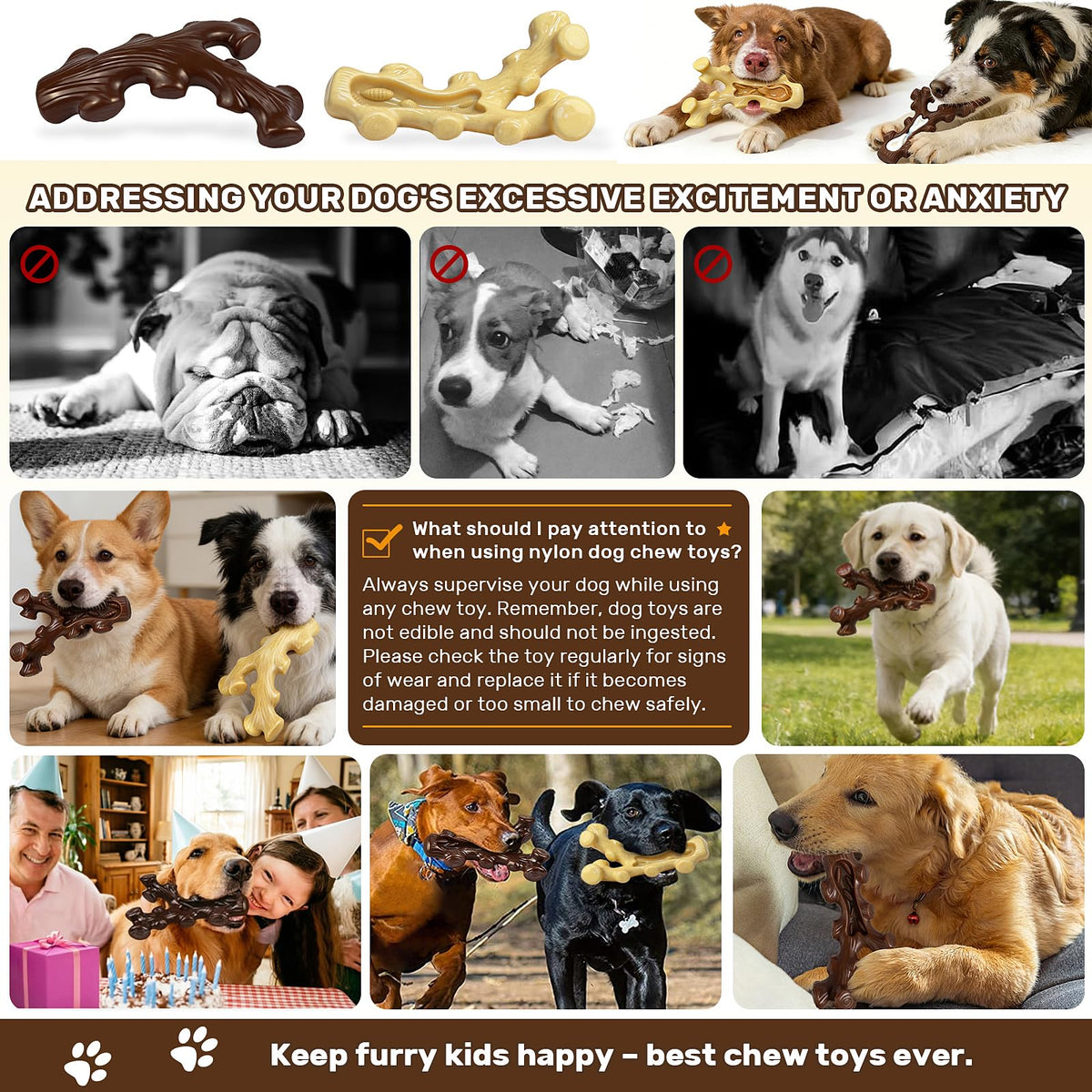 2 Pack Dog Chew Toys for Medium Large Breed N703