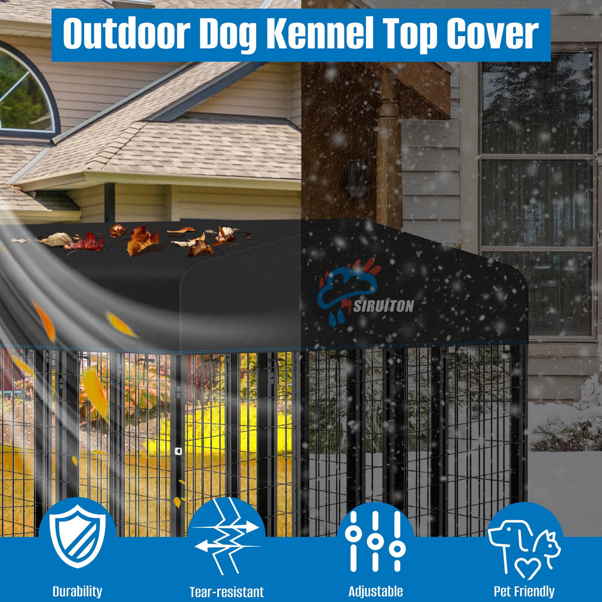 8x4FT Heavy Duty 600D Oxford Dog Kennel Replacement Cover P43301