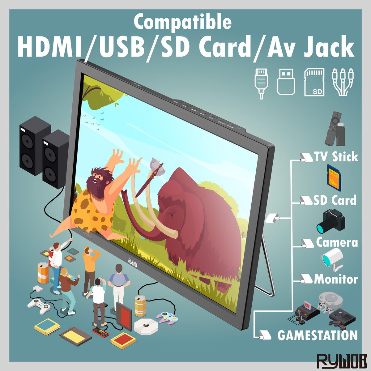 15.6" Portable Digital TV with ATSC Tuner Q431146