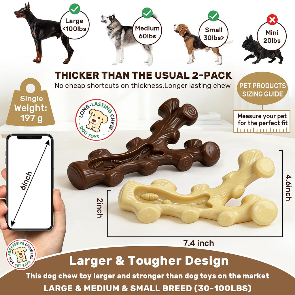 2 Pack Dog Chew Toys for Medium Large Breed N703