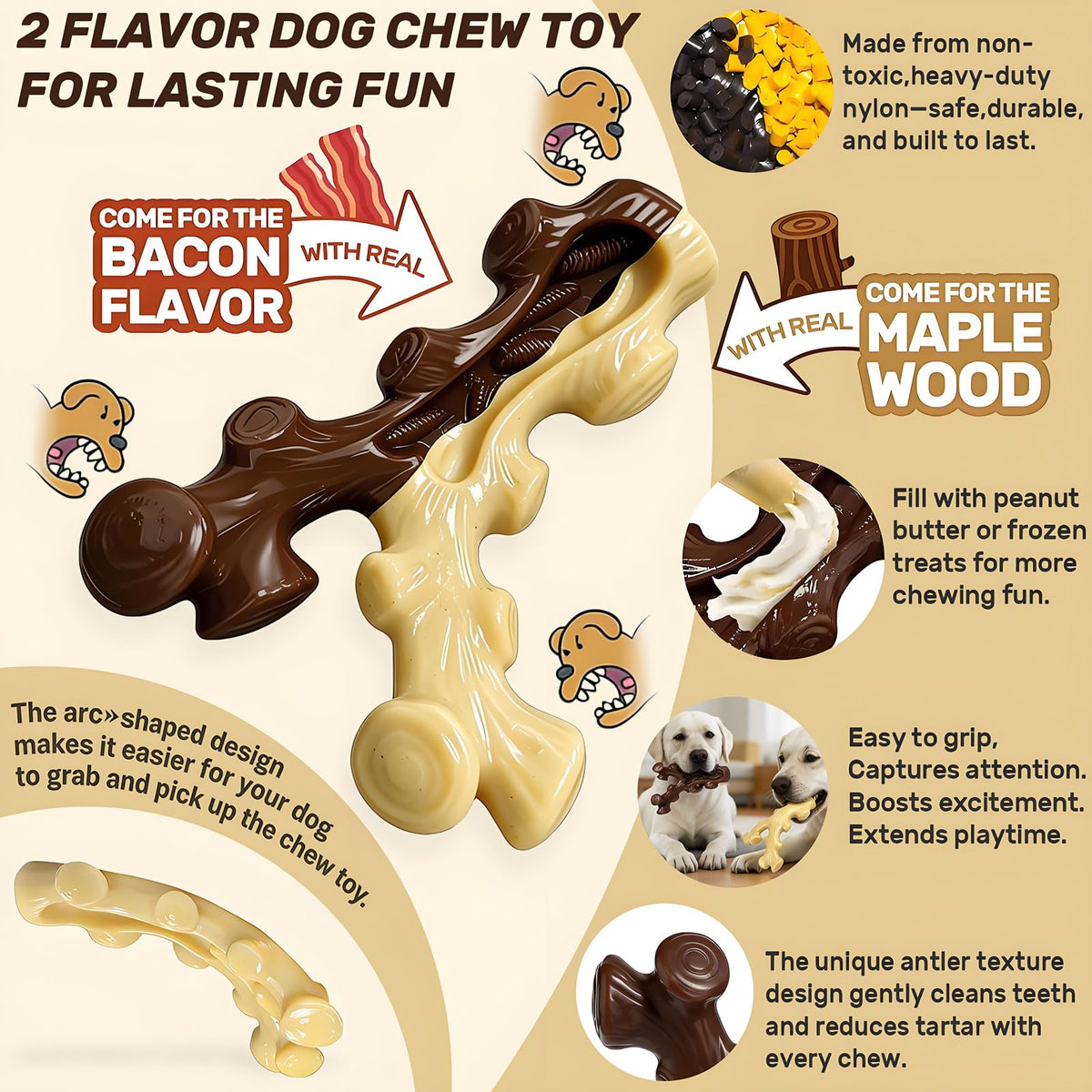 2 Pack Dog Chew Toys for Medium Large Breed N703