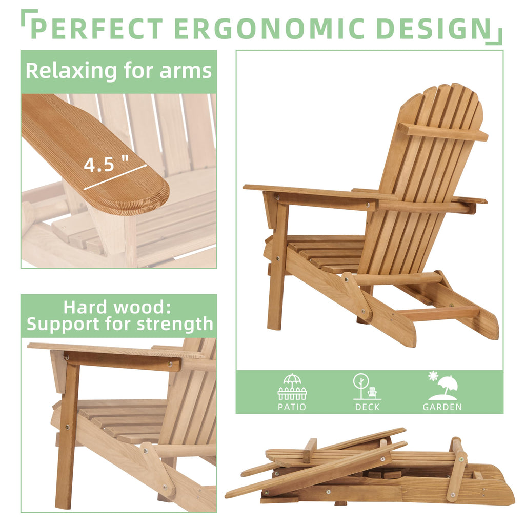 Wooden Folding Adirondack Chair Set of 2 H850072