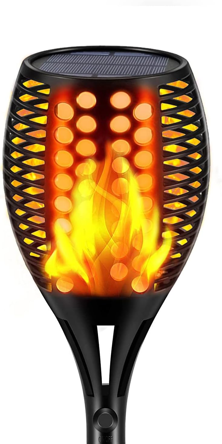 Upgraded Larger Solar Torch Lights, Waterproof Outdoor Dancing Flames Lights, Flickering Flames Garden Lights, Landscape Decoration Pathway Patio Lights 43 96 LED (4) R600454
