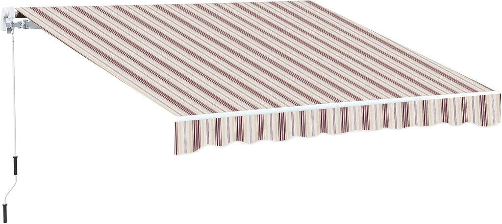 Red Manual Retractable Patio Awning with Canopy V92931