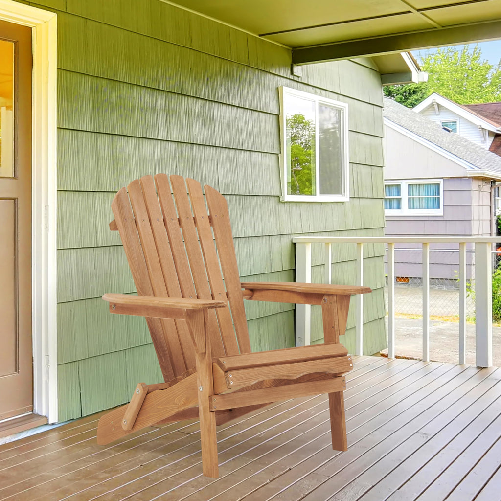 Wooden Folding Adirondack Chair Set of 2 H850072