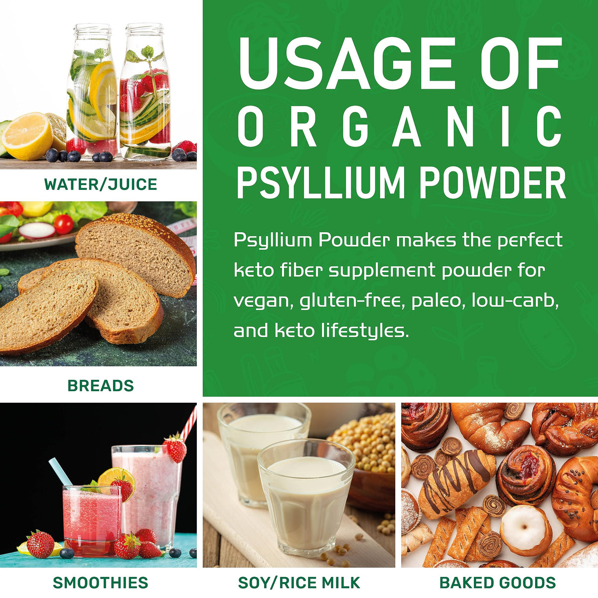 Psyllium Husk Powder 1.75 LB Gluten Free Unflavored X166