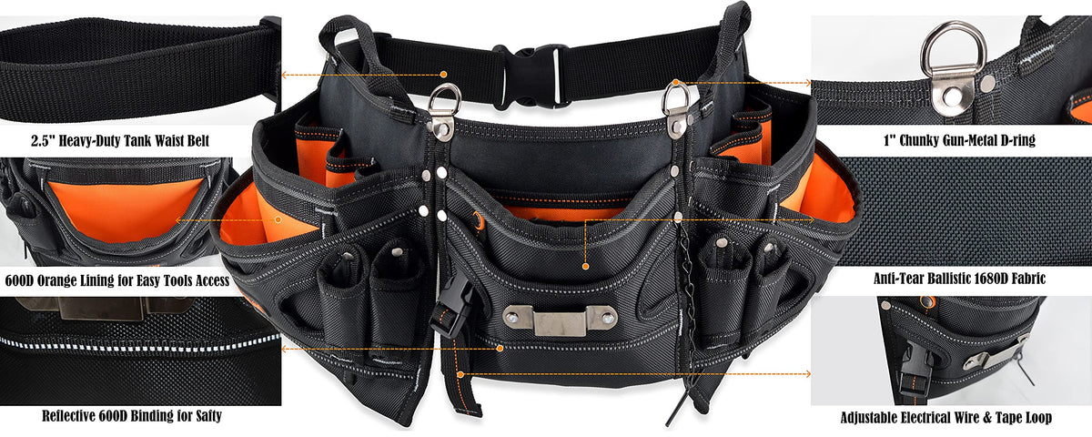 Heavy-Duty 18-Pocket Tool Belt Q55714