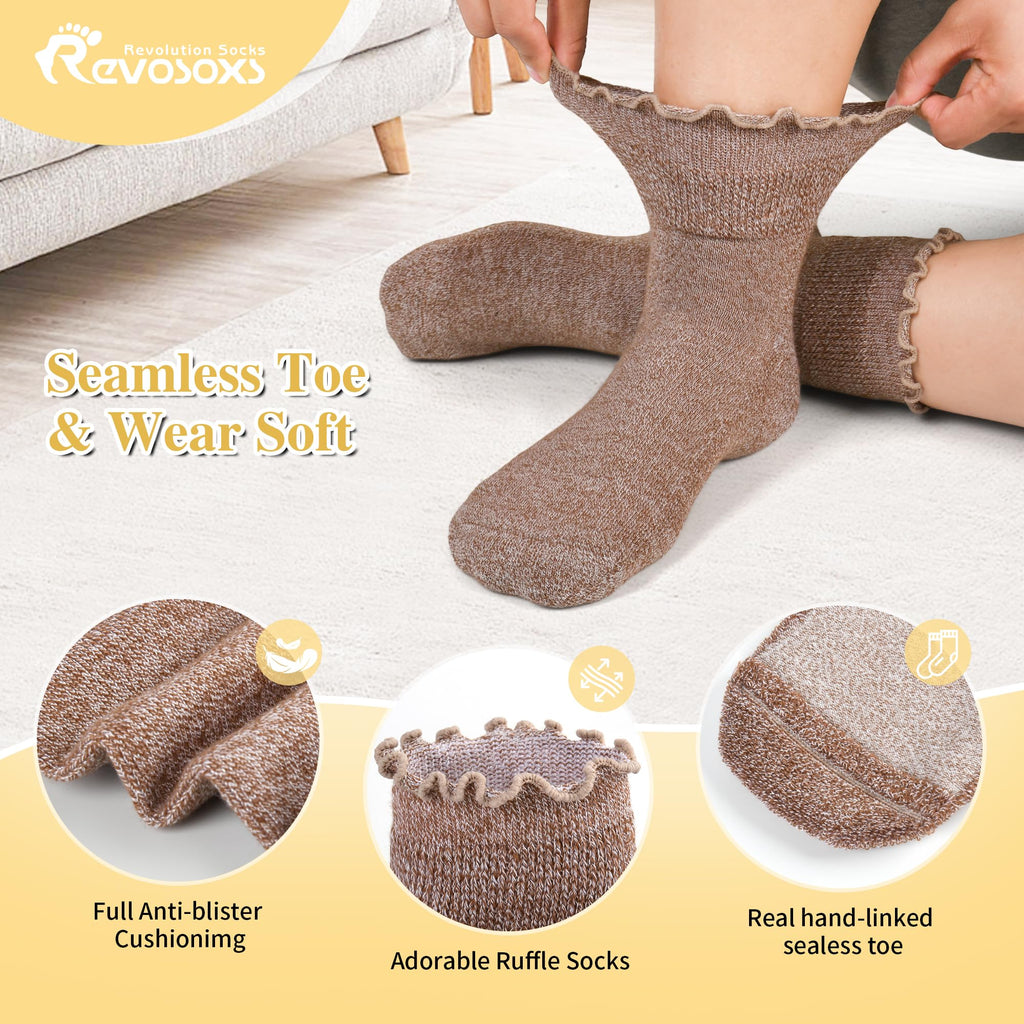 6 Pairs Non Binding Wide Seamless Diabetic Ankle Socks N3667
