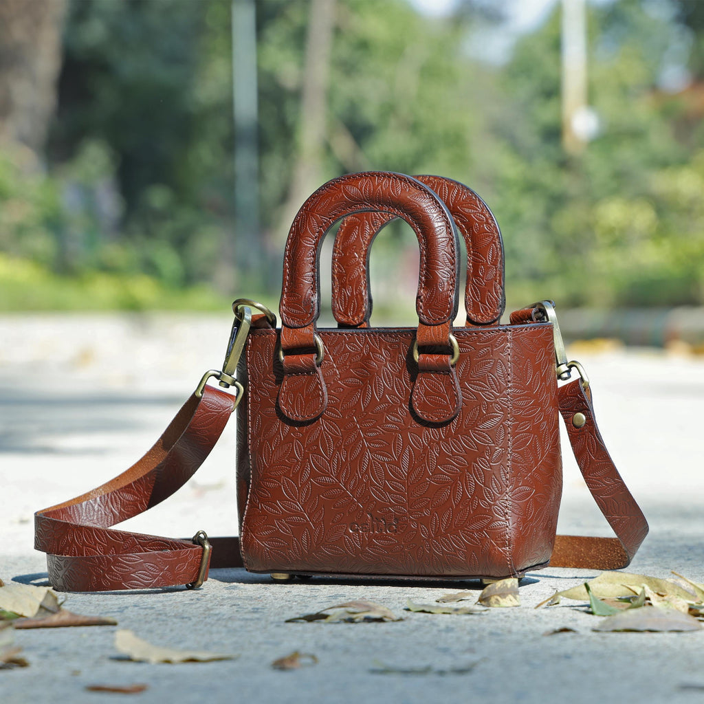 Genuine Leather Mini Tote Crossbody Bag Z94766