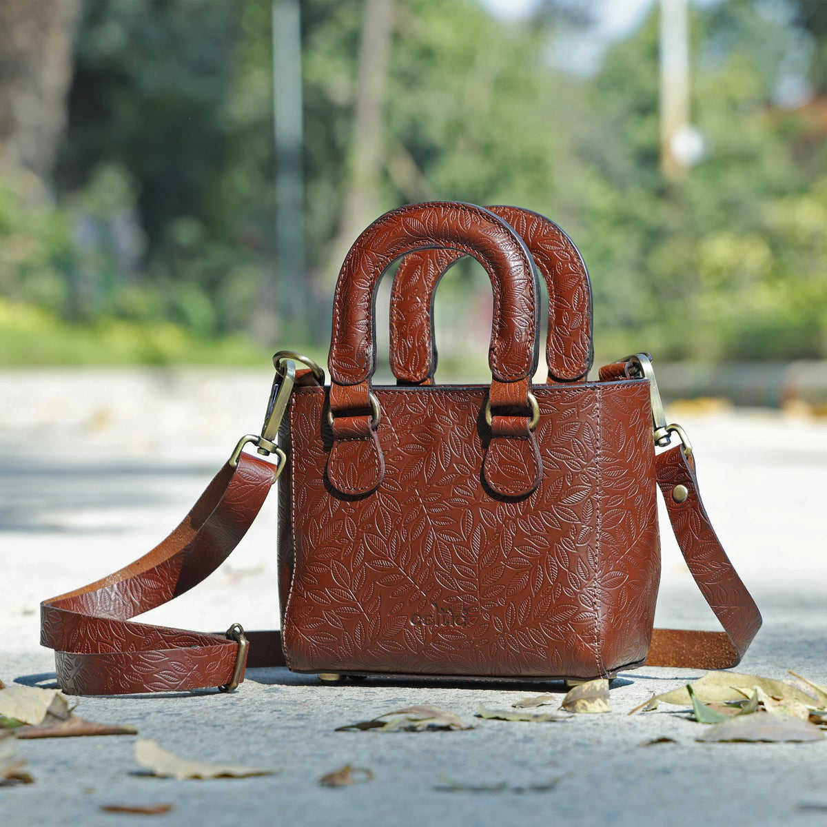 Genuine Leather Mini Tote Crossbody Bag Z94766
