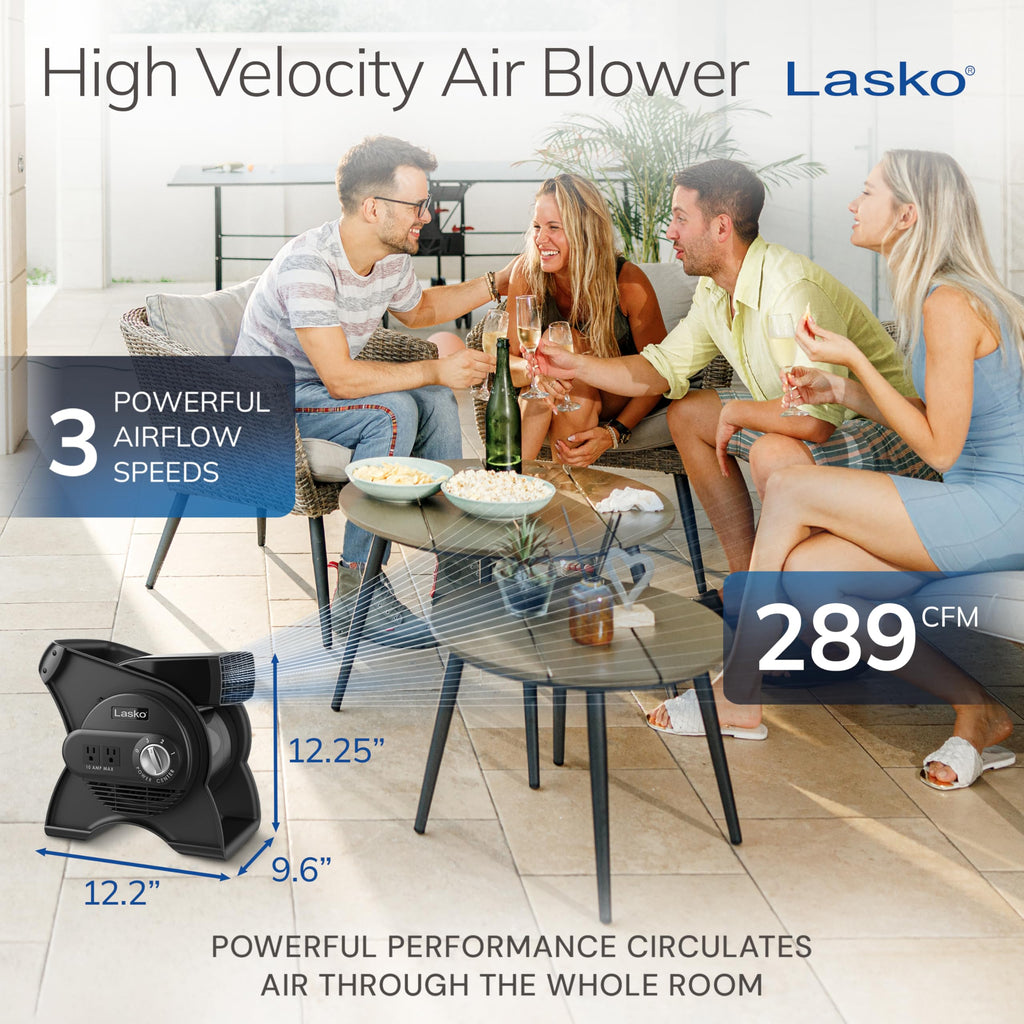 Black 12" Pivoting High Velocity Portable Utility Fan C560