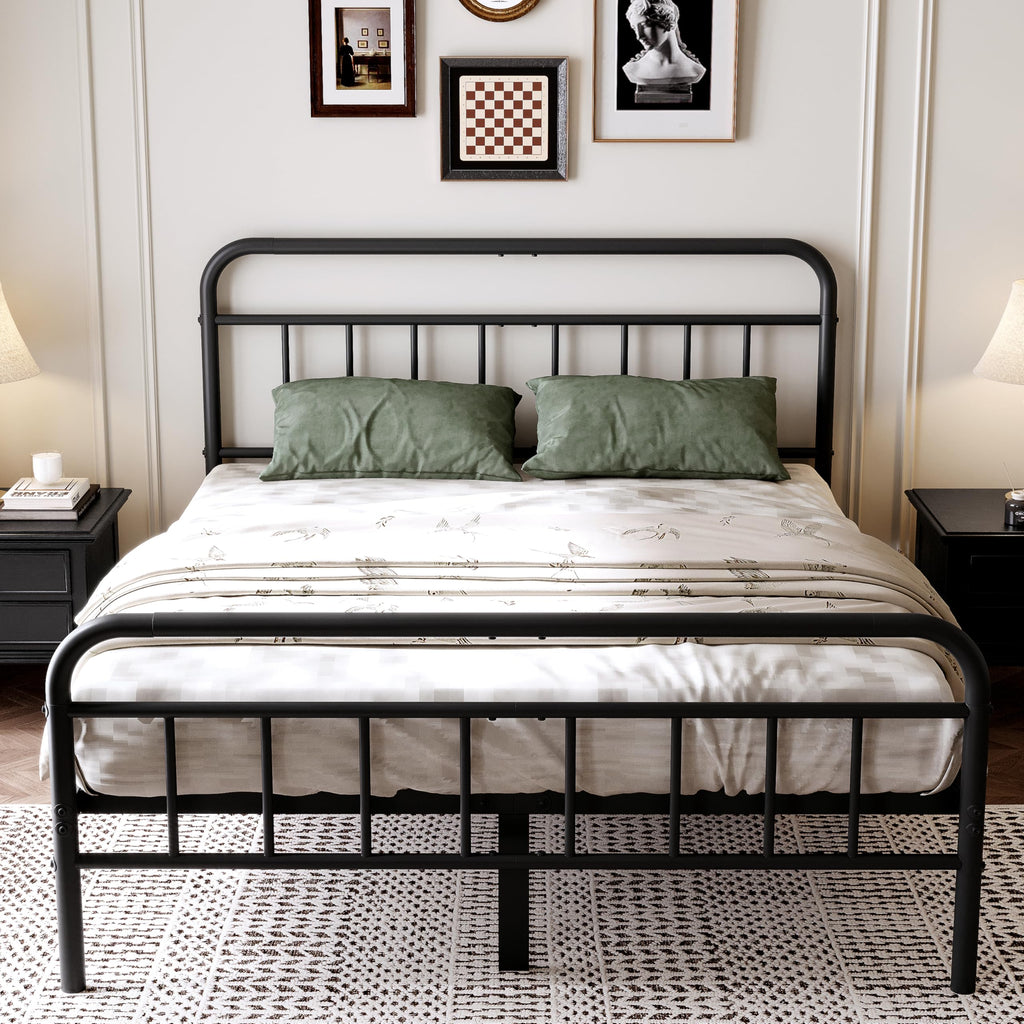 Queen Size Metal Bed Frame with Storage Space O2338
