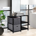 Black 2 Drawer Wooden Lateral File Cabinet with 2 Open Shelves Z47733