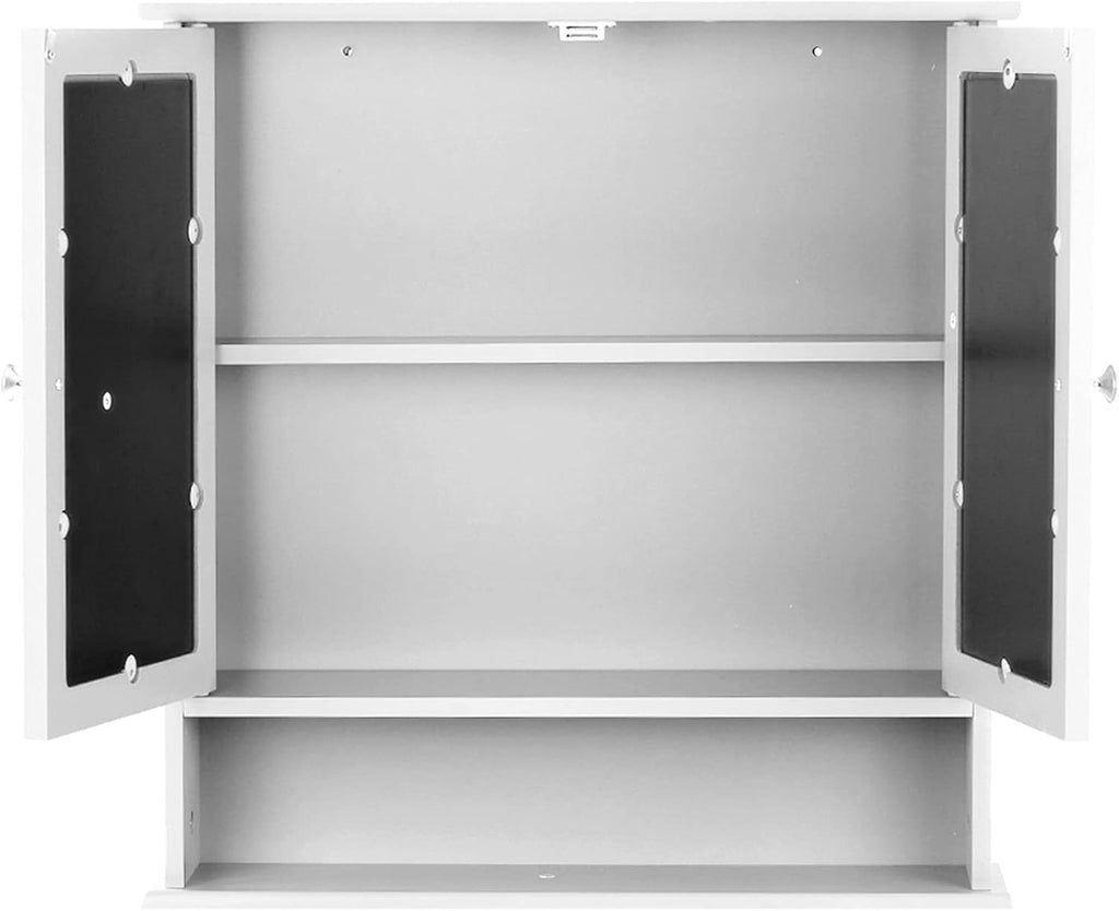 Wall Mount Cabinet with Glass Doors & Shelves Q373535