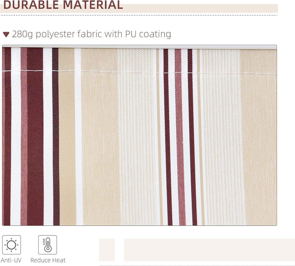 Red Manual Retractable Patio Awning with Canopy V92931