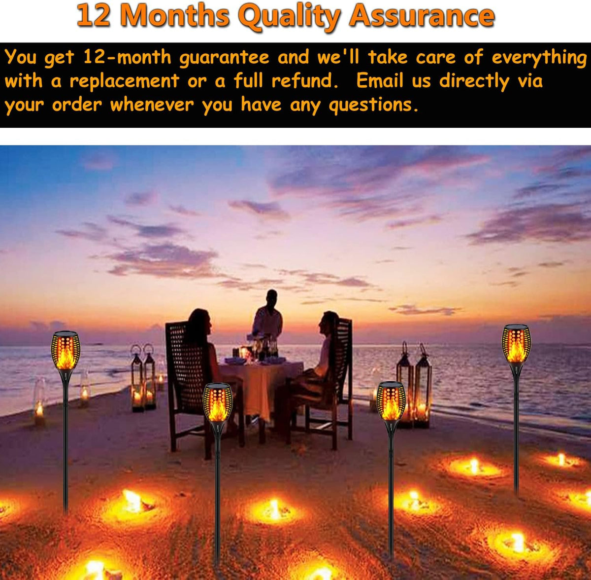 Upgraded Larger Solar Torch Lights, Waterproof Outdoor Dancing Flames Lights, Flickering Flames Garden Lights, Landscape Decoration Pathway Patio Lights 43 96 LED (4) R600454