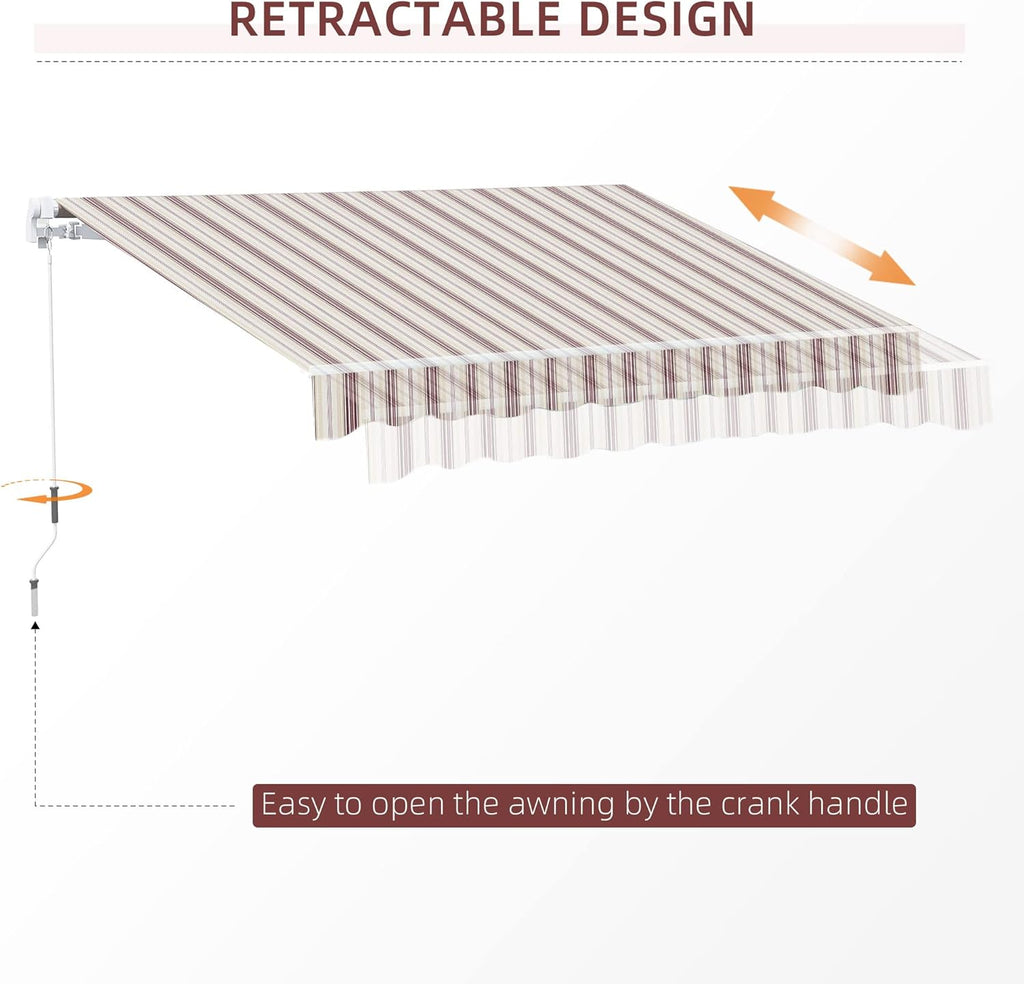 Red Manual Retractable Patio Awning with Canopy V92931